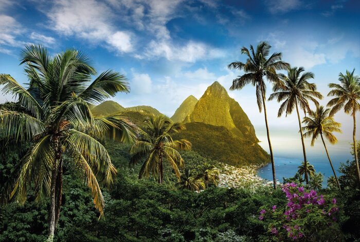 Blick auf Saint Lucias Paradies mit den Bergen Petit - und Gros Piton (© Saint Lucia Tourism Authority, https://www.stlucia.org/de/)