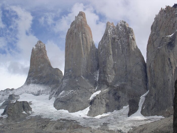 Die drei Granitnadeln im Torres del Paine Nationalpark